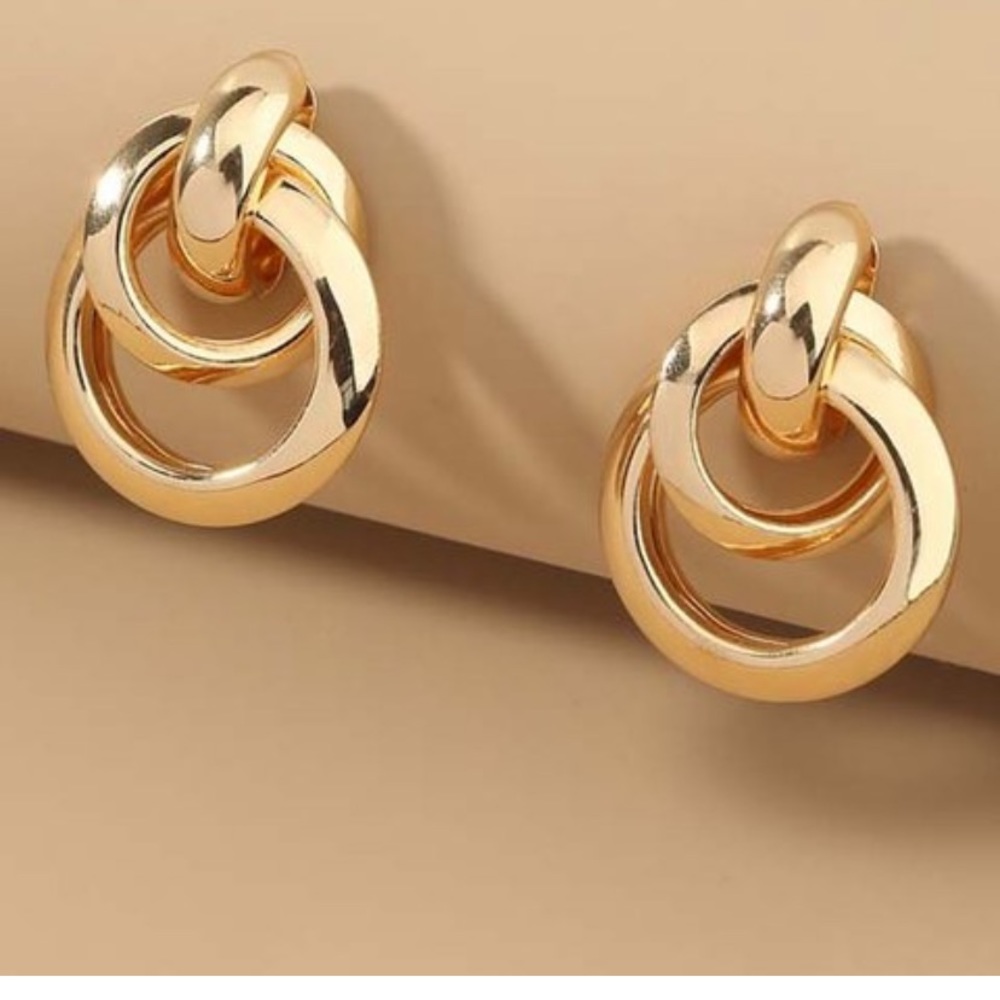 STREET REGION Goldtone Layered Drop Earrings